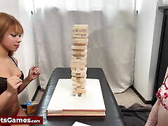 A Tall Tumble Tower pinoy gay masterbating skype chubby game with a hot and young lesbian couple