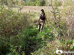 Sucking my boner in a nice field