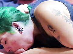 Tattoed Babe Throats Me, I Fuck Her Ass with Creature Cock