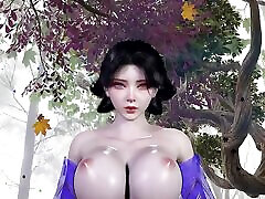 шлюха с большими сиськами в 3d косплее изменяет с большим членом на публике