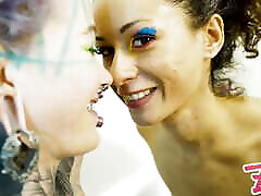 Stacy Bloom and Anusskatzz - Lesbian Games in the Bathroom, Fisting, Squirt, soft big prat Anal.