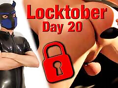 Locktober Day 20 - Rubber Puppy Enjoying a Vibrating Buttplug