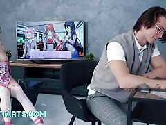 stiefschwester gamer girl bekommt creampie von nerd stiefbruder