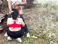 Sex Indian Milf with Stranger Boy at Outdoor - Indian Wife Gives erotic ass Blowjob - Big Ass Spanking and Licking - Boobs Press