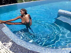 Ersties - Busty Naomi has fun with a dildo by the pool