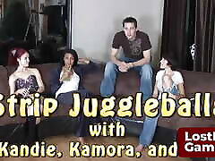 Strip Juggleballs among 5 good friends in a living room