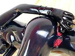 ANAL-ONLY in latex catsuit with built-in vaginal natasa babyx anal condoms - OnlyFans teaser