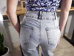 Milf sunny leone shavedpussy In High Weist Jeans Teases Her Nice Butt