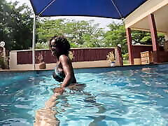 Milf get fucked in the holiday complex pool