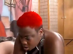 Fat Black Ghetto Whore Gagging On White Dudes Dick On Floor
