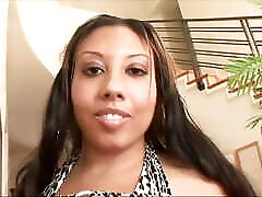 Tasty latina babe sandwiched between two black cocks