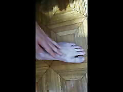 Hairy blind with horniness. Anal masturbation, cock, feet and dildo and a lot of loud moaning.