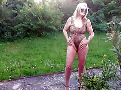 Martina in a xnxxx mms fule Leopard Swimsuit