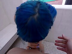 Plump Blue-haired mofos big boobs tight ass Jewelz Blu Enjoys Her Step-bros Huge Cock In the Shower