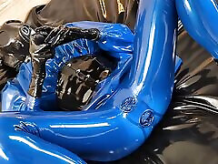 OnlyFans teaser - Blue prime zoey monroe hd catsuit with integrated vaginal and anal condoms!
