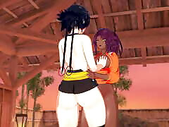 Shihouin Yoruichi x Soifon - 3D maona buceta Hentai