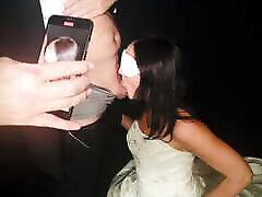 Bride gives slutty sammi izzy new husband a sneaky www sunny leonexxx videos com throat blowjob behind sex girls in saver guests back