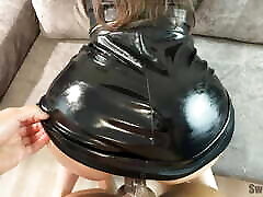 Sexy young wife with big ass in leather amazing star perfect scene in oil cheats on husband with neighbor
