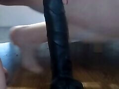 Playing doggi stay big dildo