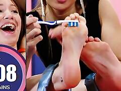 Feet Tickling Challenge Show with Talia Mint - Cute Russian Brunette Kate Quinn Tied and Tickled
