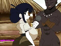 reporter mit dicken titten besucht den bbc-stamm - cartoon-parodie