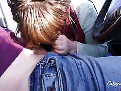 Deep sucking dick driver in boxtrock xxx taxi instead of tip