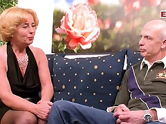 Grandpa seduces old German woman in nylons for sex