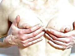 I imagine your inside me, look at my aroused breasts