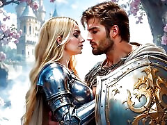 harter sex im schloss seraphina und alaric, bukkake gangbang mit rittern, blondine lutscht schwänze