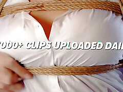 Damsel in Peril with All Natural Boobs Rope hot sex porn pussy cun Panty Gagged