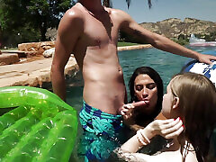 A massive blowbang swimming big boss teacher hd party