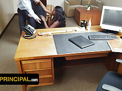 Perv Principal - station school Stepmom Naomi Foxxx Squirting on White Cock