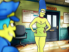 polizei sex geschichte. eine verheiratete hausfrau fickt mit einem sheriff für ihren ehemann. cartoon-parodie. animation. komisch. simpson-parodie
