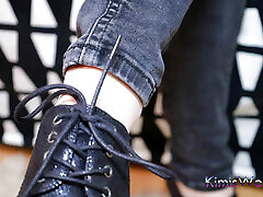 Elegant Lace-up black big ciac & Sheer Nylon Tease