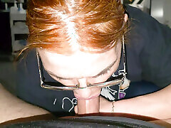 fellation asmr, fellation ufp rapprochée dune jolie rousse