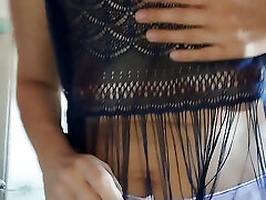 Hairy Brunette Pussy, Big Tits, Sensual shiho nakano Woman in Kitchen.