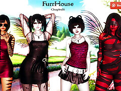 furrhouse, глава 16, часть 1 - глубокая глотка с осушением мяча от девушки-монстра без озвучки