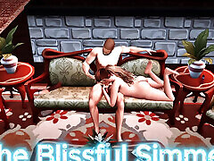 The Blissful Simmers sims Evelyn and pol jepan Have a Quickie on the Couch While Being Watched