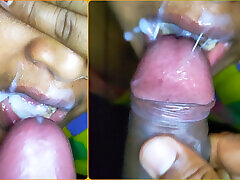 Sister in law gave a deep blowjob and took the cum ???? in her mouth