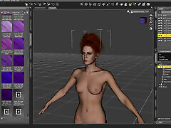 erstellen von kandy küsst einen schwangeren 3d-charakter