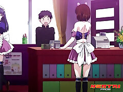 hentai pro-cameriera dà il suo cliente preferito un full-service cazzo con titplay e profonda equitazione