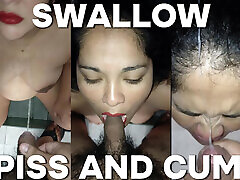 My husband pisses in my mouth and makes me swallow his cum in the bathroom