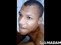 Brazilian Amateur Fists in Bathroom