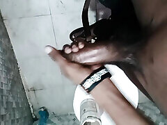 College student shaking dick bathroom mms video