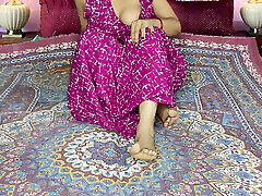 Hot Desi wife pink color nighty rough hardcore sex with boyfriend