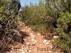 Hot blonde mom Alexia having morocco public with 2 cocks in the forest