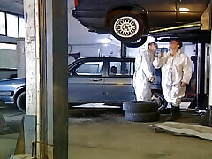 Very Hot DP for a Slutty MILF at the Garage