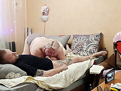 I love it when my mother-in-law gives a blowjob and sucked every last step sister share bedroon of cum out of my dick