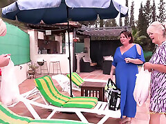 AuntJudysXXX - Busty one gairl kechig Lesbian MILFs Melody, Randy, and Jojo Get Naughty by the Pool