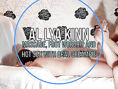 The Guy Oils up His Juicy MILF, Gives Her a Foot cum on tiny tits compilation Massage, and Then Fucks Her Hard and Cums in Her Mouth